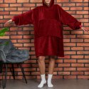 Bluzair Bluza Koc Hoodie Oversize Polska Bordowy