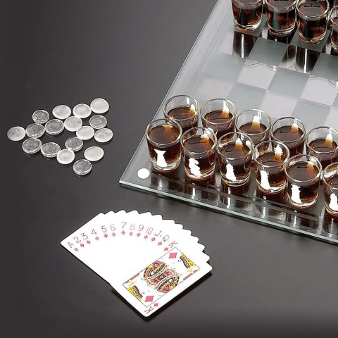 Imprezowe Szachy Deluxe z kieliszkami gra impreza