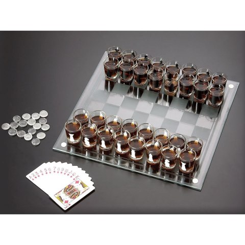 Imprezowe Szachy Deluxe z kieliszkami gra impreza