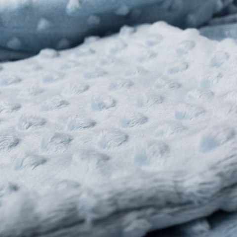 Kocyk zimowy Błękitny minky gruby koc z rękawkami