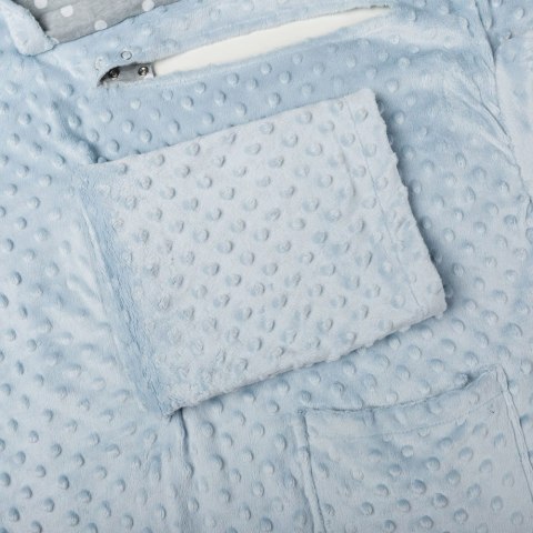 Kocyk zimowy Różowy minky gruby koc z rękawkami