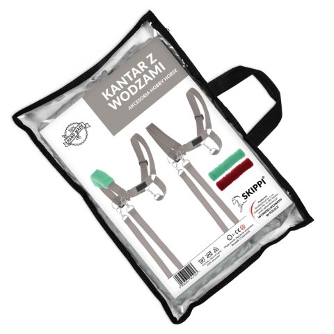 Zestaw Skippi - Hobby Horse Gniady - Derka fuksja i granat - Kantar szary