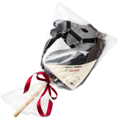 Zestaw Skippi - Hobby Horse Szary - Derka i nauszniki - fuksja i granat