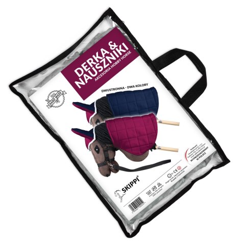 Zestaw Skippi - Hobby Horse Karo - srokaty - Derka fuksja i granat
