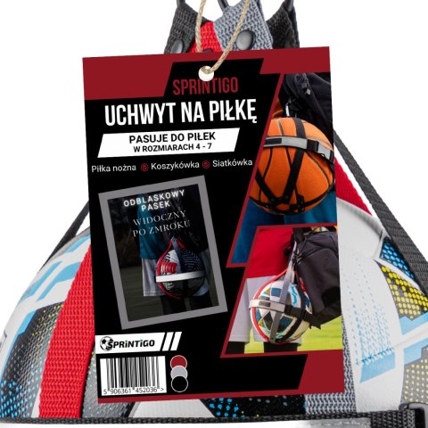 Uchwyt na piłkę Sprintigo - czerwony x szary x czarny