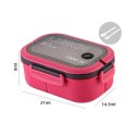 Śniadaniówka LUNCH BOX ze sztućcami 21 x 14,5 x 8cm fuksja PJM44F