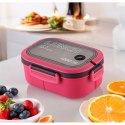 Śniadaniówka LUNCH BOX ze sztućcami 21 x 14,5 x 8cm fuksja PJM44F